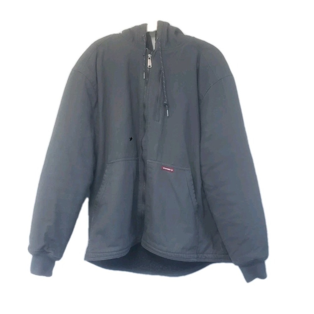 Wolverine Sherpa Lined Canvas Jacket Men's XXL Full Zip Hooded Workwear Outdoor